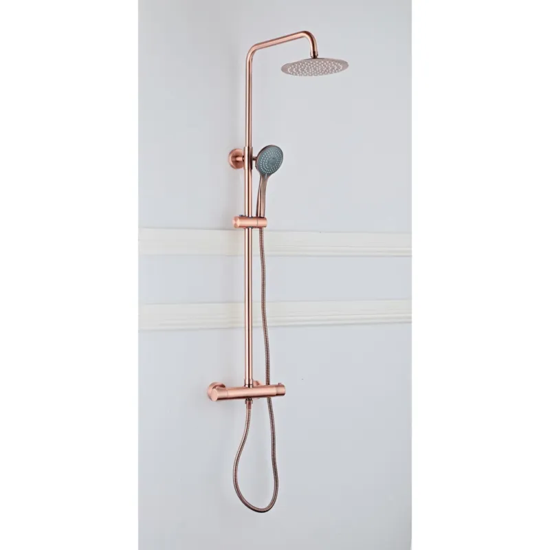 Hete Deal Opbouw Regendouche Set Boss & Wessing Copper 30 cm met Handdouche Geborsteld Koper