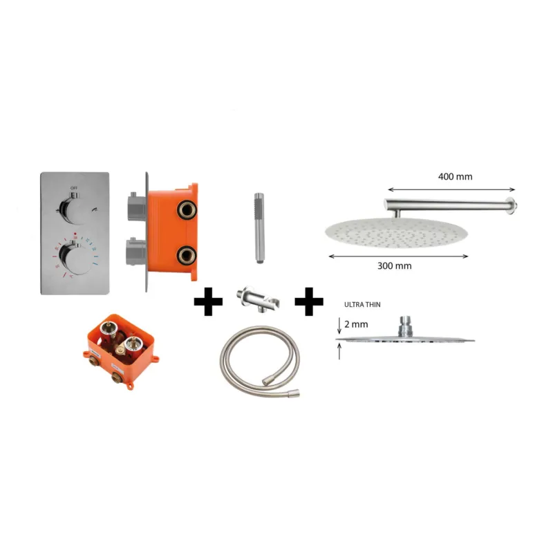 Actieprijs Regendoucheset Best Design Ore Rond Thermostatische Inbouwset RVS-304