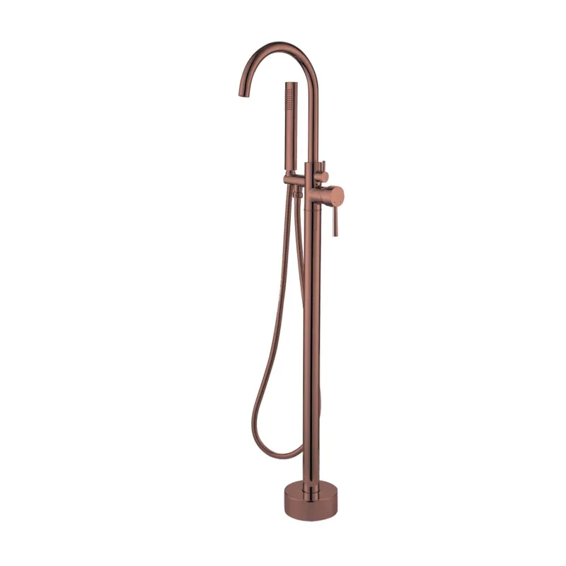 Dagaanbieding Vrijstaande Badmengkraan Best Design Lyon 120 cm met Handdouche Mat Rose Goud