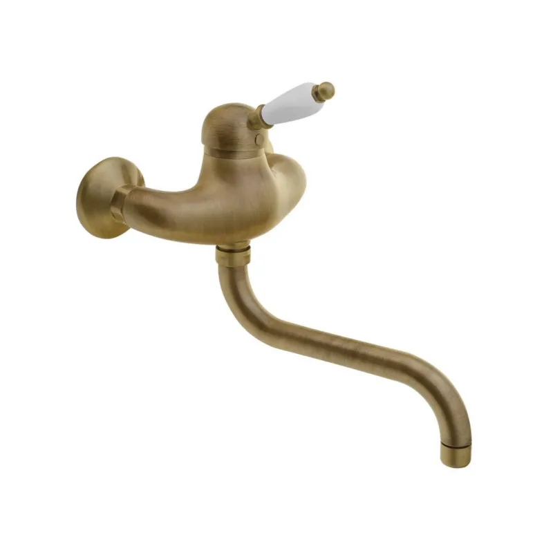 Must-Have Badmengkraan Sapho Kirké 1-hendel Wit Retro Uitloop Gebogen 20 cm Brons