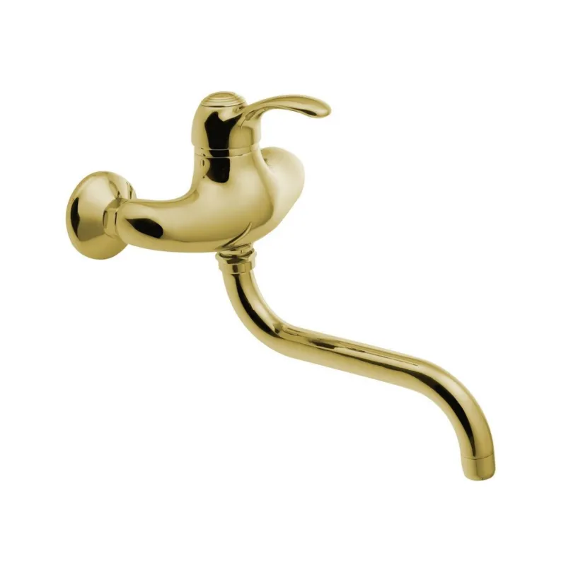 Laatste Versie Badmengkraan Sapho Kirké 1-hendel Uitloop Gebogen 20 cm Goud