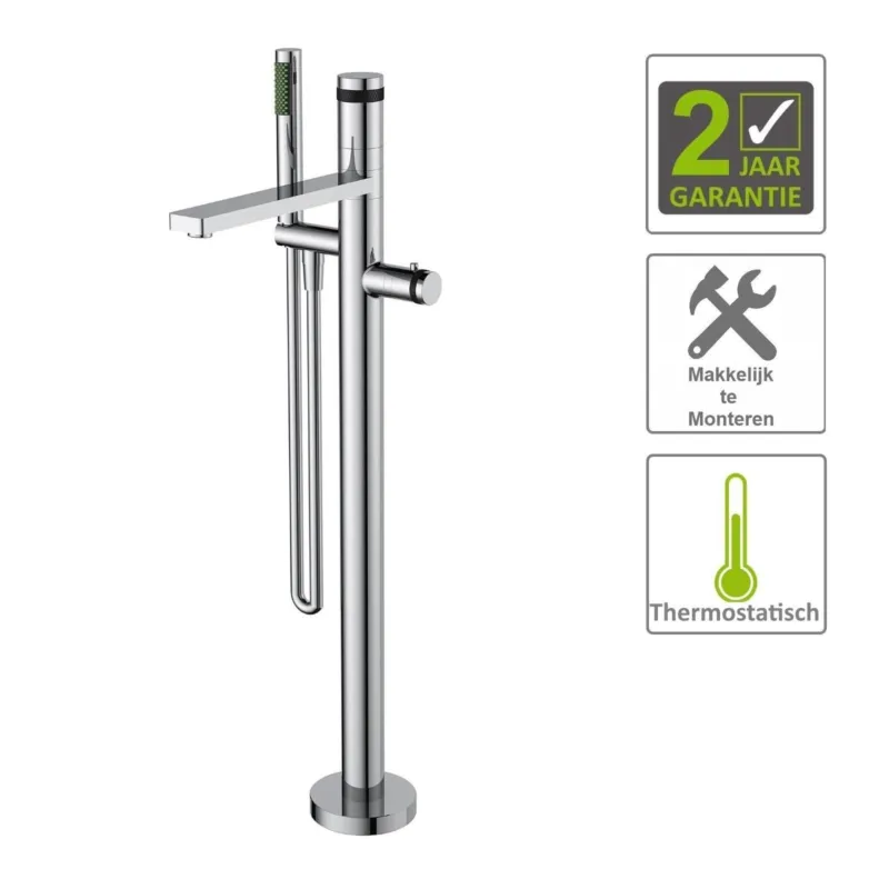 Bad Thermostaatkraan Aqua Splash Exclusive Vrijstaand Compleet Chroom Uitverkoop
