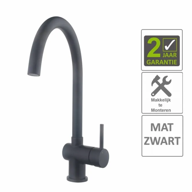 Gereduceerde Prijs AQS Keukenmengkraan Cemal Mat Zwart