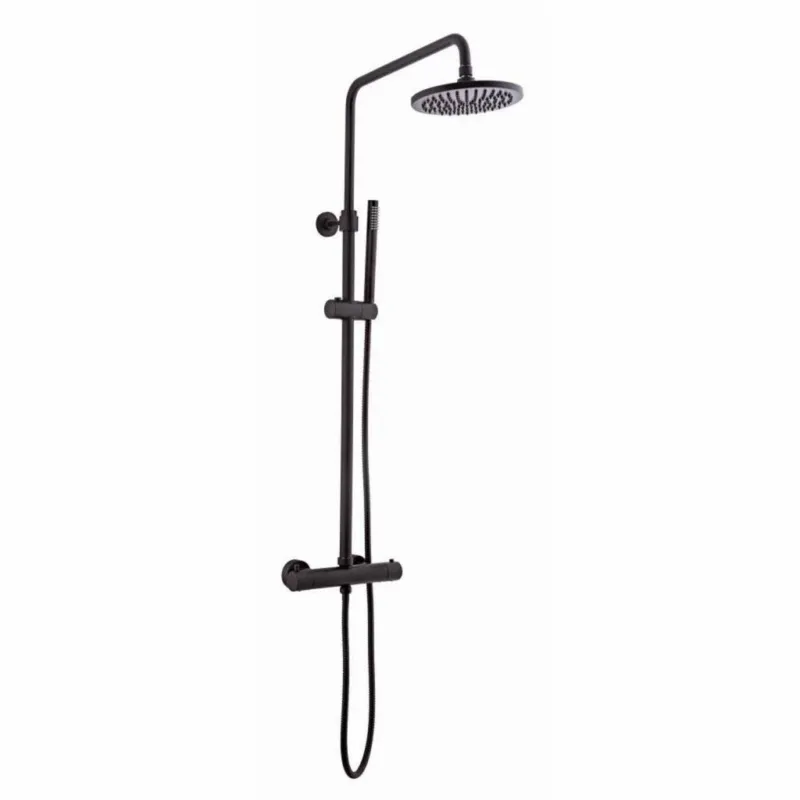 Regendoucheset Thermostatisch Sanilux Round met Handdouche Mat Zwart Must-Have