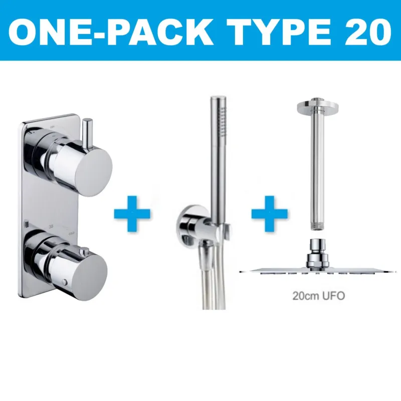 Seizoensaanbieding Wiesbaden one-pack inbouwthermostaatset type 20 (20cm ufo)