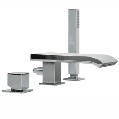 Voordeelprijs Cuadro Badrandcombinatie CUADRO met waterval en handdouche antikalk 10716102