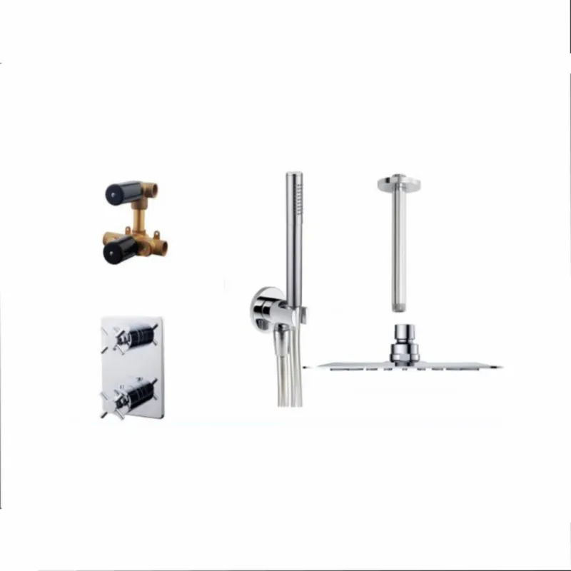 Lage Kosten Thermostatische Inbouw Regendoucheset Chroom 30 Cm