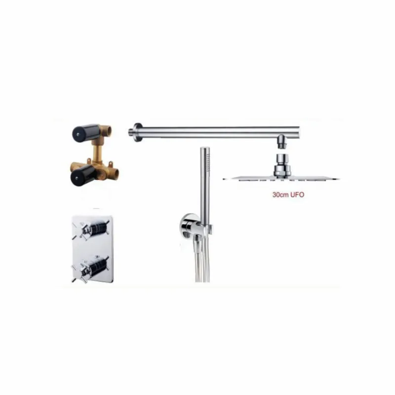 Actieprijs Thermostatische Inbouw Regendoucheset Chroom 30 Cm