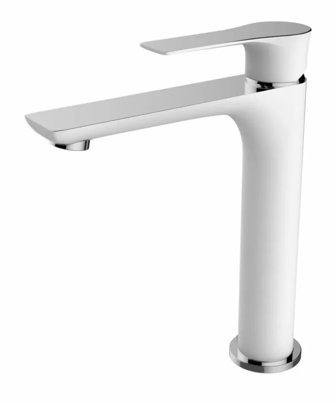 Praxi Wastafelmengkraan Hoog Wit Chroom Premium