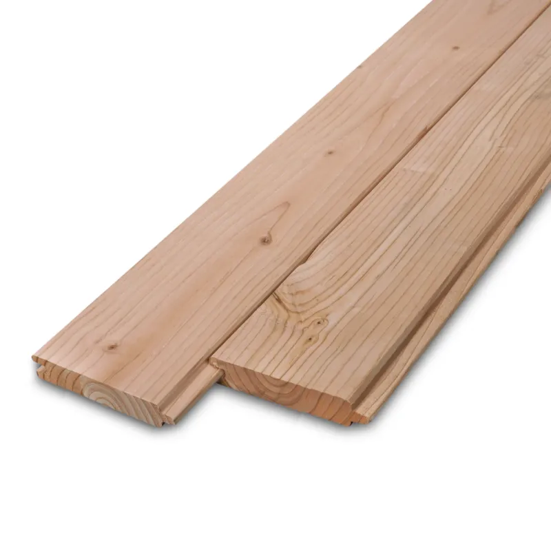 Voordeelprijs douglas - vellingdeel Douglas vellingdeel - 18x130 mm - geschaafd - mes en groef plank - douglashout KD 18-20% - Per bundel - 168 stuks - Douglas vellingdeel - 18x130 mm - geschaafd: 300 cm