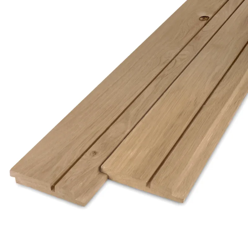 eiken - rabat - KD Eiken dubbel blokprofiel (70/30) - 21x125 mm - geschaafd - blokprofiel - eikenhout KD 8-12% - Eiken dubbel blokprofiel (70/30) - 21x125 mm - geschaafd: 270 cm Gereduceerde Prijs