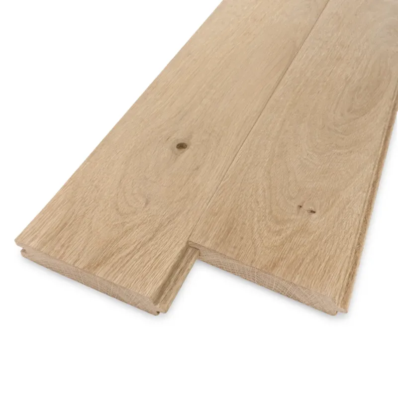 eiken - vellingdeel Eiken vellingdeel - 18x120 mm - geschaafd - mes en groef plank - eikenhout KD 18-20% - Per bundel - 75 stuks - Eiken vellingdeel - 18x120 mm - geschaafd: 400 cm Gereduceerde Prijs