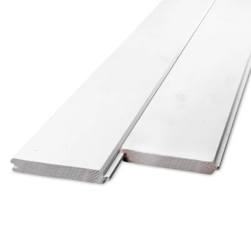 Merkproduct vuren - rabat - wit Gegrond vuren vellingdeel - 19x115 mm - geschaafd - mes en groef plank - wit gegrond vurenhout KD 18-20% - Per bundel - 176 stuks - Gegrond vellingdeel - 19x115 mm - geschaafd: 450 cm