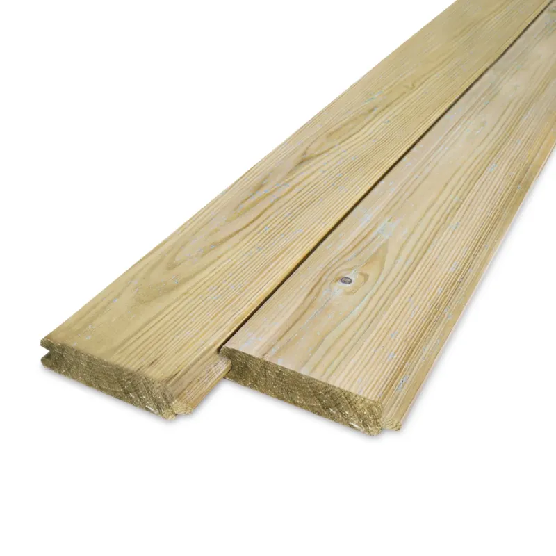 Superprijs grenen - vellingdeel - geimpregneerd Geïmpregneerd grenen blokhutprofiel - 28x118 mm - geschaafd - blokhut plank - geïmpregneerd grenenhout KD 18-20% - per bundel - 112 stuks - Geïmpregneerd grenen blokhutprofiel - 28x118 mm - geschaafd: 300 cm