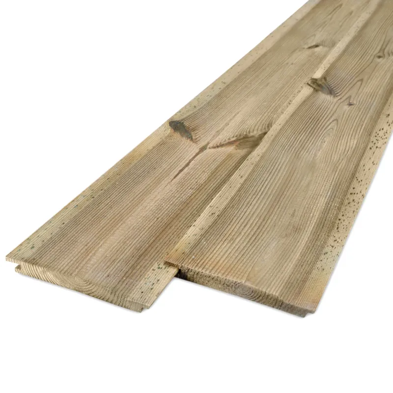 Tijdelijk Beschikbaar grenen - rabat - geimpregneerd Geïmpregneerd grenen overhangend rabat - 18x133 mm - geschaafd - OH rabatdeel - geïmpregneerd grenenhout KD 18-20% - per bundel - 224 stuks - Geïmpregneerd grenen overhangend rabat - 18x133 mm - geschaafd: 300 cm