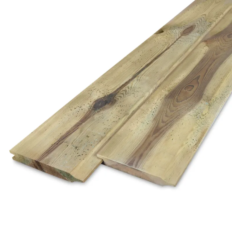 grenen - rabat - geimpregneerd Geïmpregneerd grenen dubbel rabat - 18x128 mm - geschaafd - dubbel rabatdeel - geïmpregneerd grenenhout KD 18-20% - Geïmpregneerd grenen dubbel rabat - 18x128 mm - geschaafd: 420 cm Op = Op