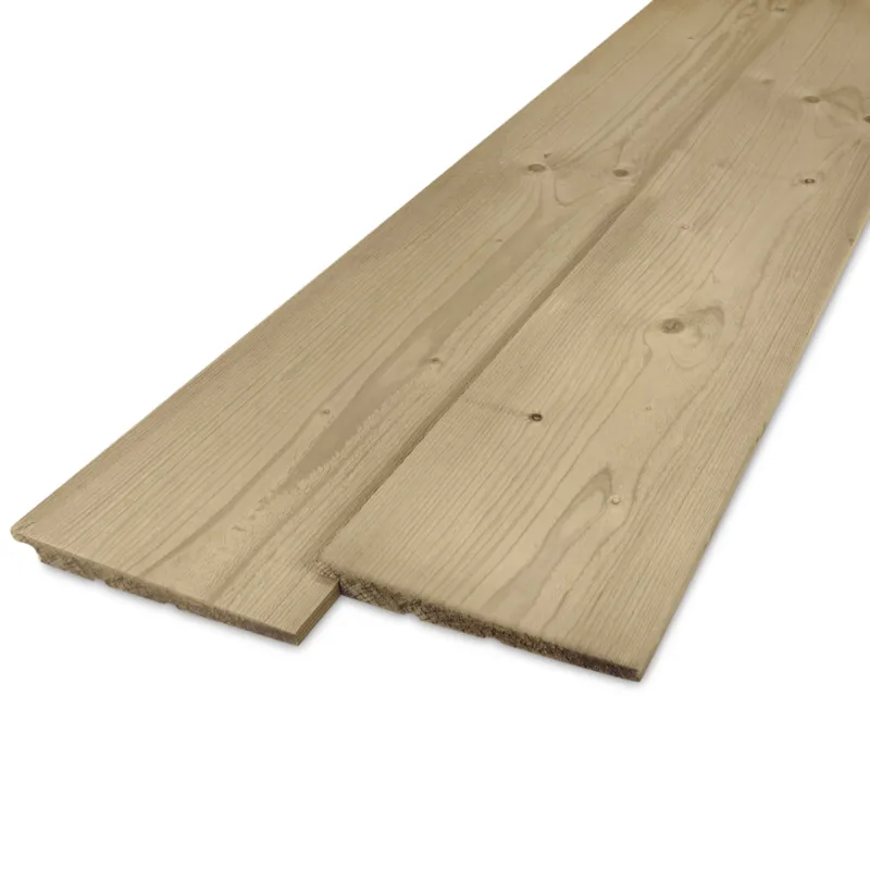 Weekendaanbieding vuren - rabat - geimpregneerd Geïmpregneerd vuren Zweeds rabat - 11-22x180 mm - zichtzijde fijnbezaagd / ruw - potdeksel plank - geïmpregneerd vurenhout KD 18-20% - Geïmpregneerd vuren Zweeds rabat - 11–22x180 mm - ruwe zichtzijde: 420 cm
