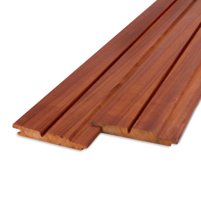 Beste Prijs hardhout - rabat Padoek dubbel blokprofiel (50/50) (mes en groef) - 21x115 mm - geschaafd - blokprofiel (T&G) - padouk hardhout AD 20-25% - Padouk dubbel blokprofiel (50/50) (mes en groef ) - 21x115 mm - geschaafd: 515 cm