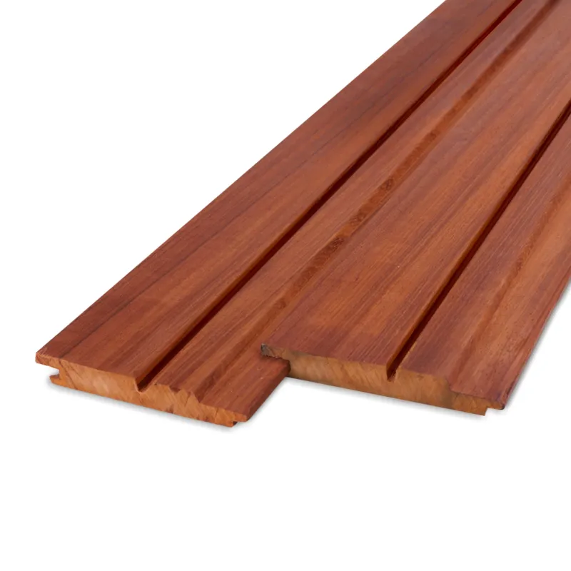 Flitsaanbieding hardhout - rabat Padoek dubbel blokprofiel (70/30) (mes en groef) - 21x115 mm - geschaafd - blokprofiel (T&G) - padouk hardhout AD 20-25% - Padouk dubbel blokprofiel (70/30) (mes en groef ) - 21x115 mm - geschaafd: 305 cm