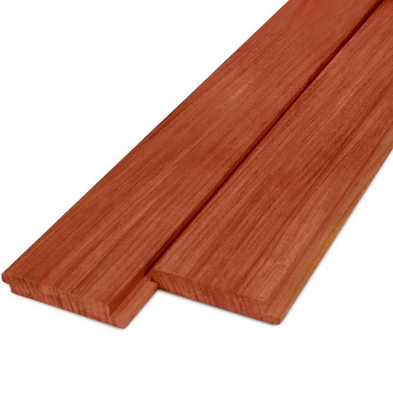 Flitsaanbieding hardhout - rabat Padoek enkel blokprofiel - 21x125 mm - geschaafd - blokprofiel - padouk hardhout AD 20-25% - Padouk enkel blokprofiel - 21x125 mm - geschaafd: 485 cm