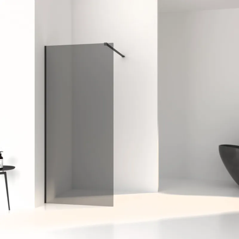 Inloopdouche Aqua Splash Slim Rookglas Anti-Kalk Coating Mat Zwart Profiel (zes varianten) Exclusieve Aanbieding