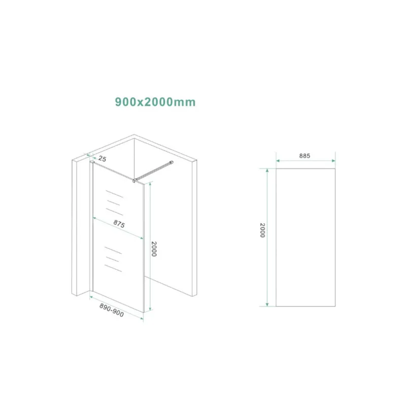 Laatste Versie Inloopdouche Wiesbaden Slim Brons Rookglas 90x200 8mm Nano Coating