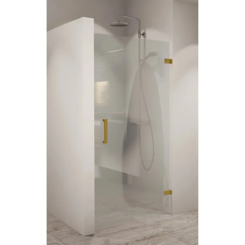 Douchedeur BWS Portos Draaideur Profielloos NANO Coating Geborsteld Messing Goud (Alle Maten) Korting