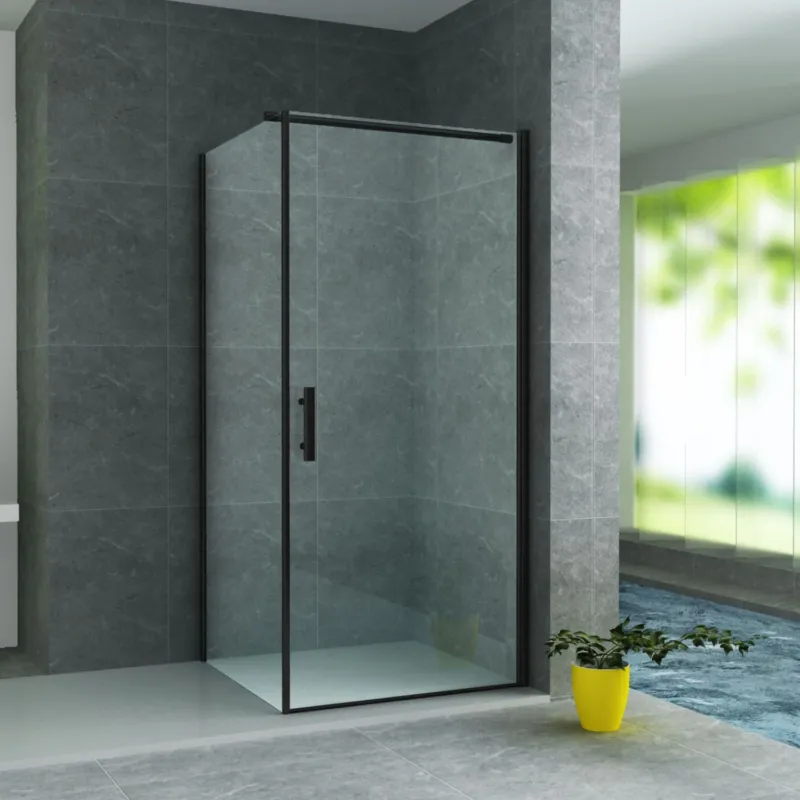 Direct Beschikbaar Douchecabine BWS 90x90cm 6mm Helder Glas met Nanocoating Zwart