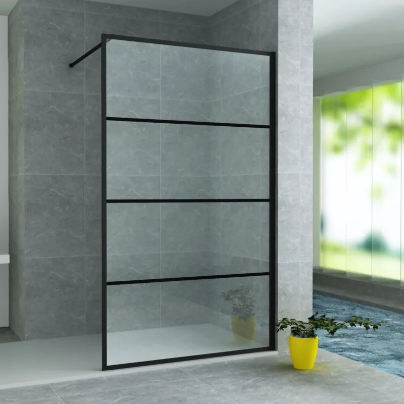 Inloopdouche Boss & Wessing Evis 8 mm Glas Mat Zwart Raster (Alle maten) Flitsaanbieding