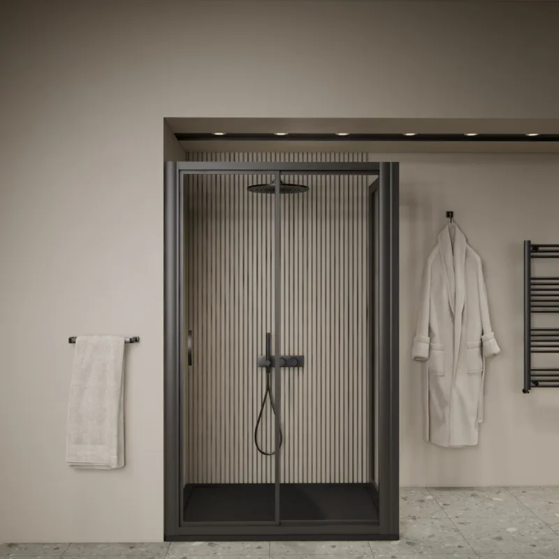 Douchecabine Schuifdeur BWS Luad 90x90x190 cm Zwart Beste Prijs
