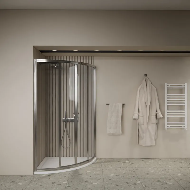 Bestseller Douchecabine BWS Ola 90x90x190 cm Kwartrond Schuif Chroom