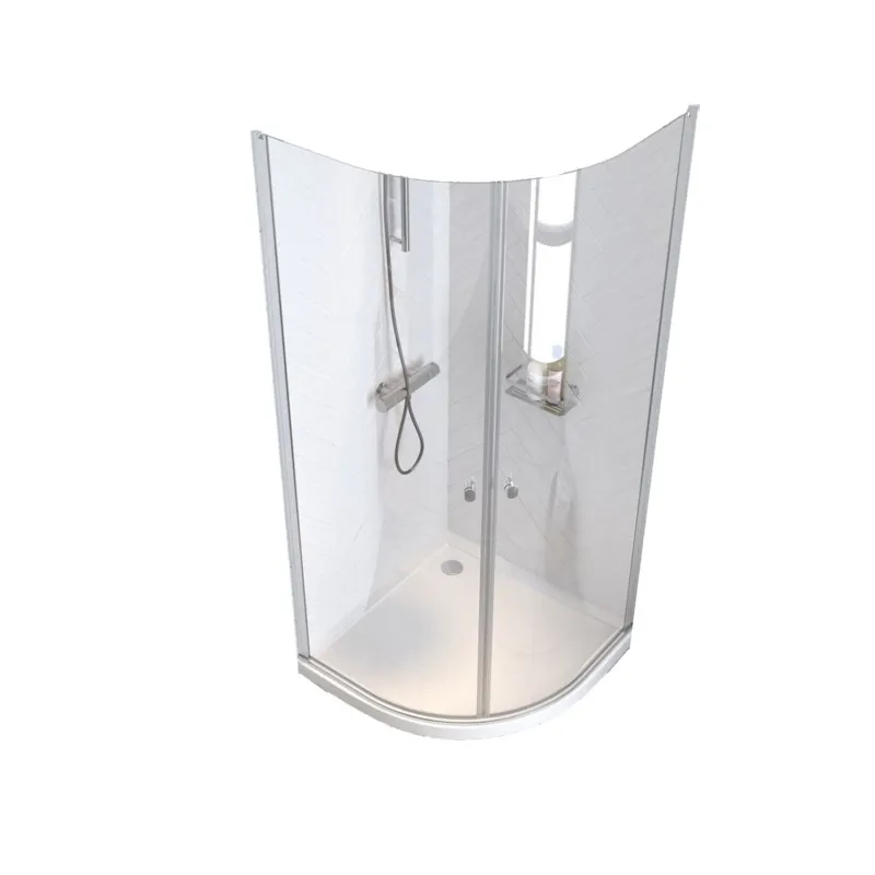 Kwartronde Douchecabine Sealskin Hooked Omkeerbaar 100x100 cm Zilver Tijdelijk Beschikbaar
