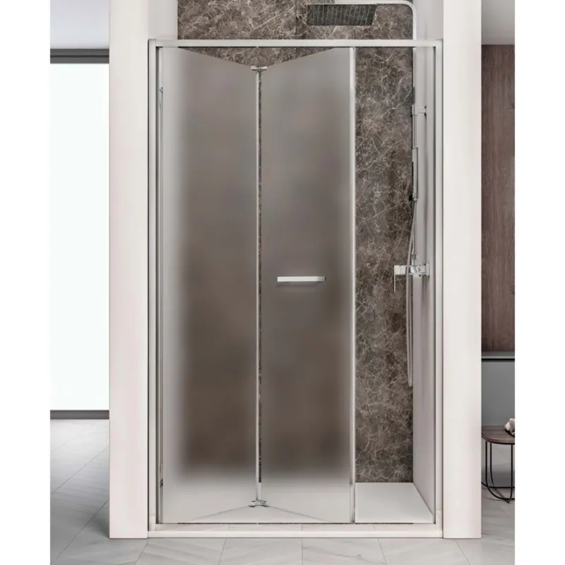 Nisdeur Lacus Ponza Evo Vouwdeur 110x200 Cm Mat Glas Chroom Express Levering