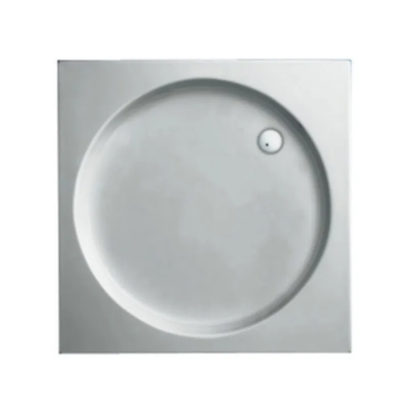 Douchebak Plieger Luxury Kunststof Acryl Vierkant Met Ronde Inzet 90x90x9cm Wit Gratis Retour