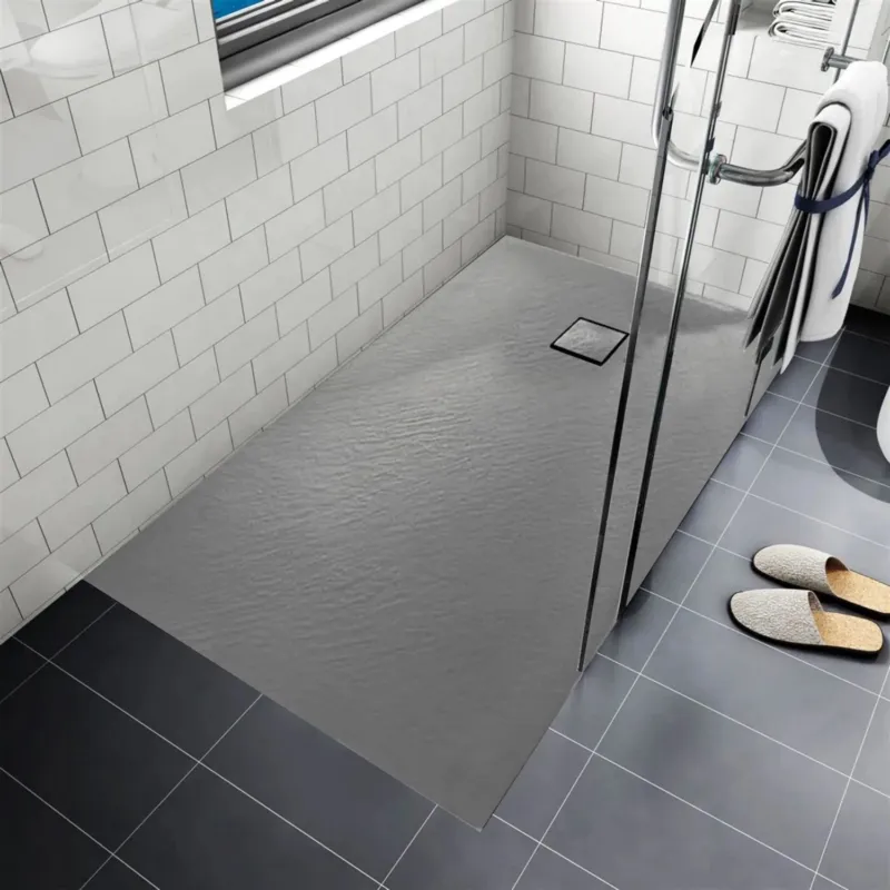 Beperkt Aanbod Douchebak AquaSplash Naxos SMC 120x90 cm Stone-look Mat Grijs