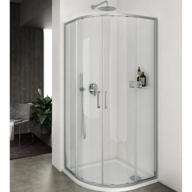 Douchecabine Lacus Vulcano Evo Kwartrond Helder Glas Aluminium Profiel Chroom (alle maten) Meest Verkocht