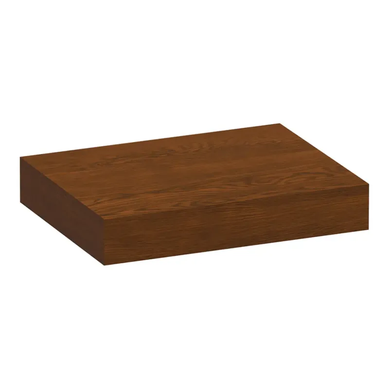 Flitsaanbieding Brauer Creek vrijhangend wastafelblad 60cm lamellen eiken bruin