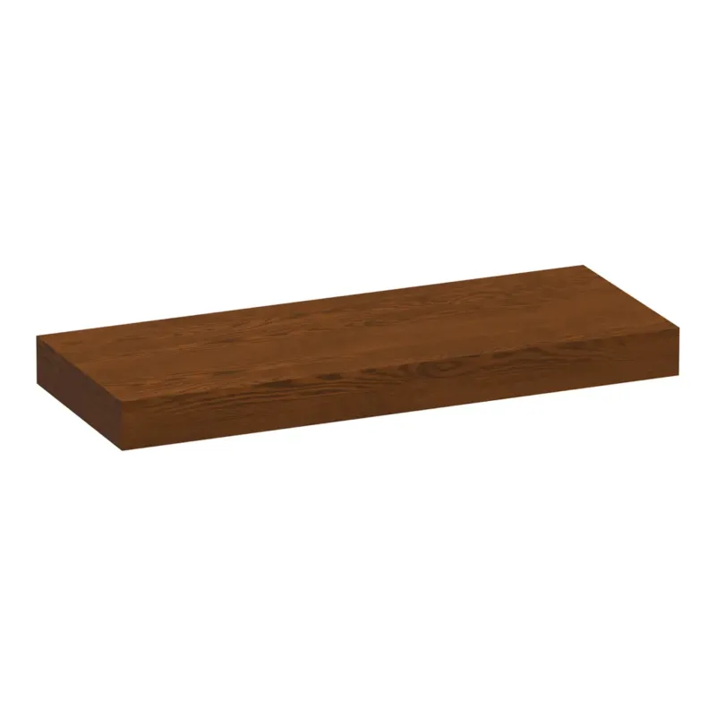 Merkproduct Brauer Creek vrijhangend wastafelblad 120cm lamellen eiken bruin