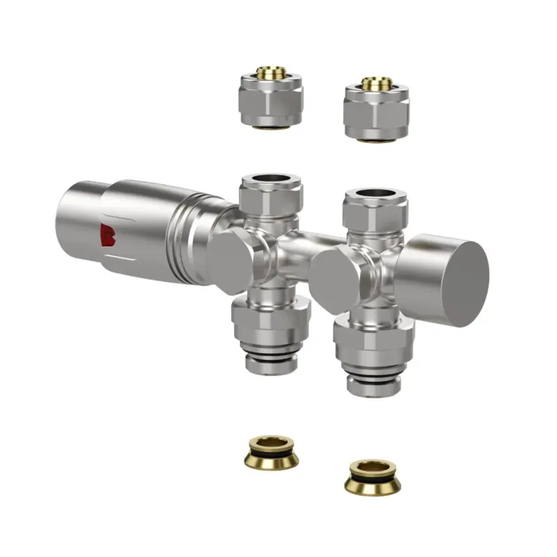 SaniGoods thermostatische radiatorkraan recht 1/2"x16 M30 RVS Speciale Aanbieding