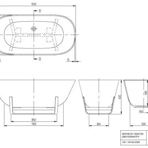 Villeroy & Boch Antheus vrijstaand ligbad 155x75cm wit mat Beperkte Voorraad