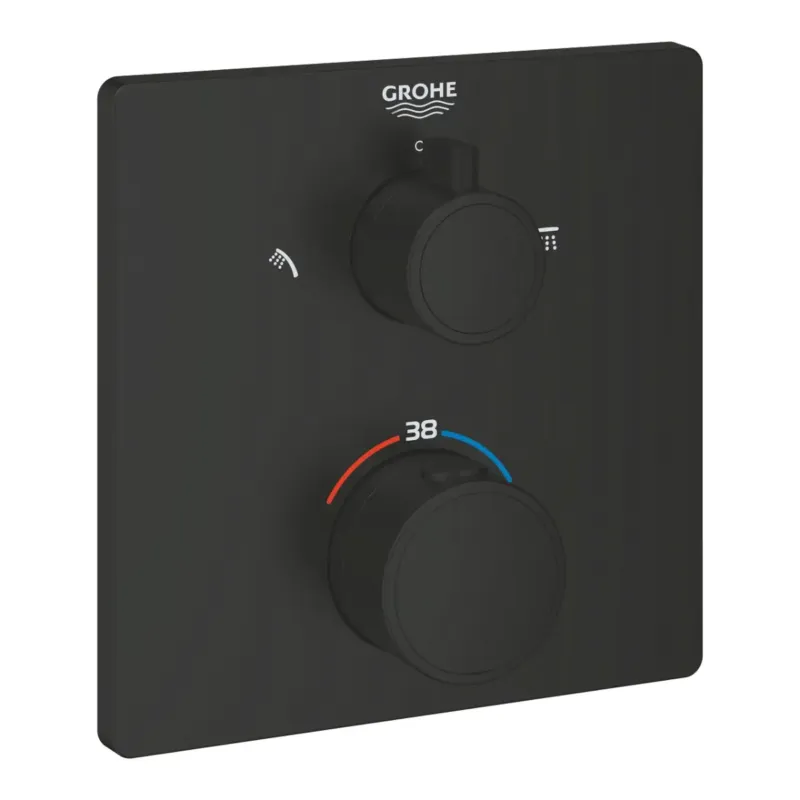 Superprijs Grohe Grohtherm Convent Concealed afbouwdeel voor inbouw douchekraan zwart mat