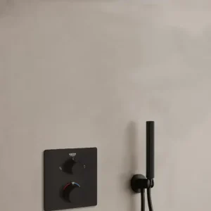 Grohe Grohtherm inbouw regendouche met 20cm hoofddouche en plafondarm zwart mat Rechtstreeks Van De Fabrikant