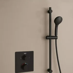 Grohe Grohtherm inbouw regendouche met 20cm hoofddouche, glijstang, 2 standen handdouche en muurarm zwart mat Seizoensaanbieding