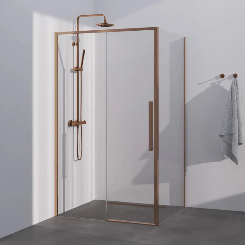 Brauer Season douchecabine met schuifdeur 100x100cm koper Speciale Aanbieding