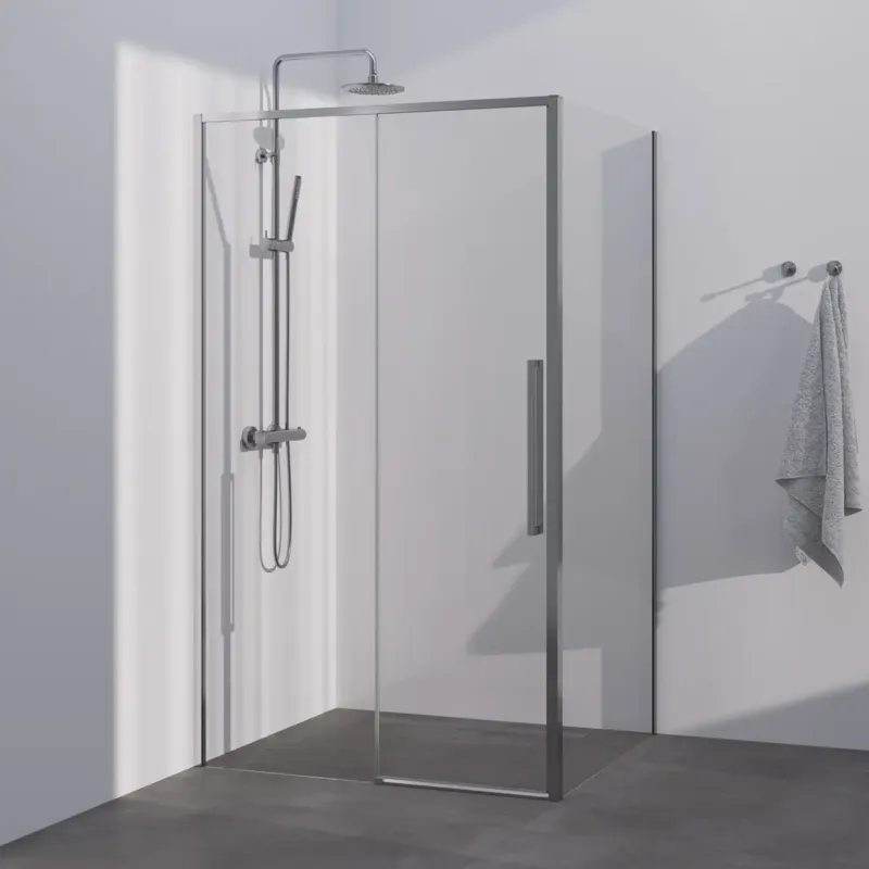 Brauer Season douchecabine met schuifdeur 100x100cm RVS Finale Uitverkoop