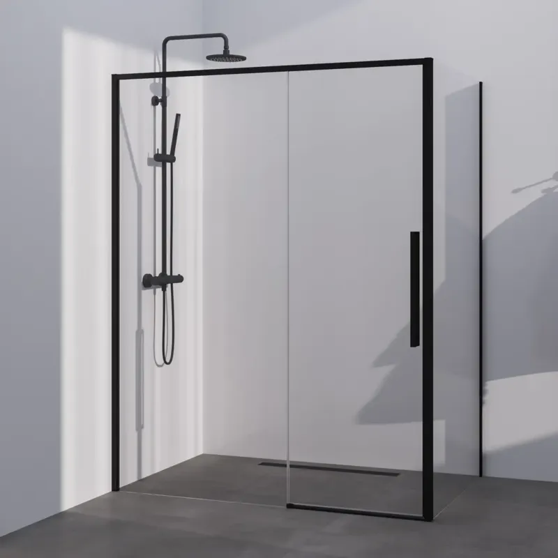 Superprijs Brauer Season douchecabine met schuifdeur 140x90cm zwart mat