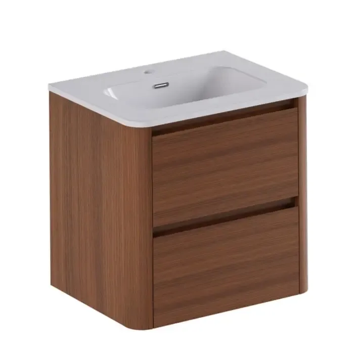 Must-Have Thebalux Exclusief Sunny greeploze badmeubelset 60cm met afgeronde zijdes eiken warm
