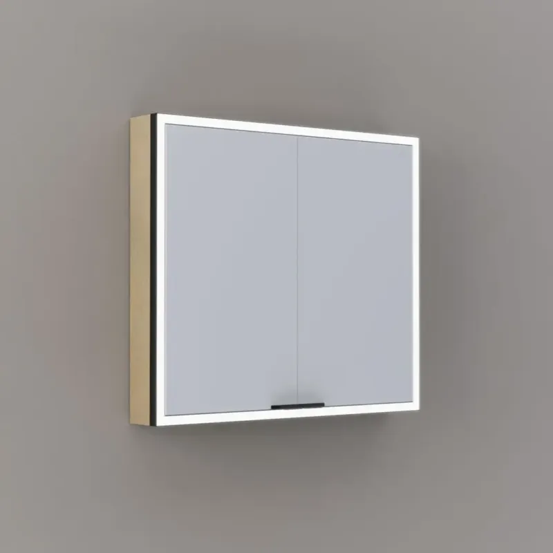 Lage Kosten Thebalux Exclusief Sunny Solana opbouwspiegelkast 80x70cm 2 deurs 117W eiken licht