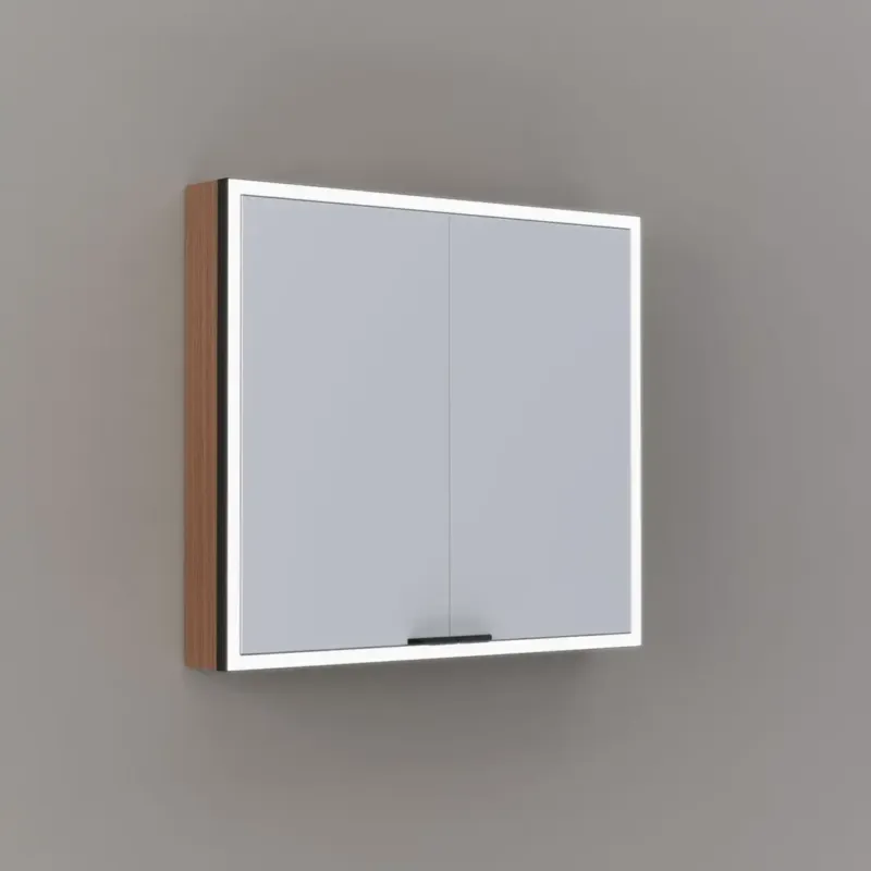 Veilige Betaling Thebalux Exclusief Sunny Solana opbouwspiegelkast 80x70cm 2 deurs 117W eiken warm