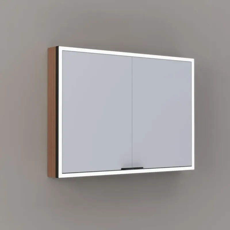 Bestel Nu Thebalux Exclusief Sunny Solana opbouwspiegelkast 100x70cm 2 deurs 120W eiken warm